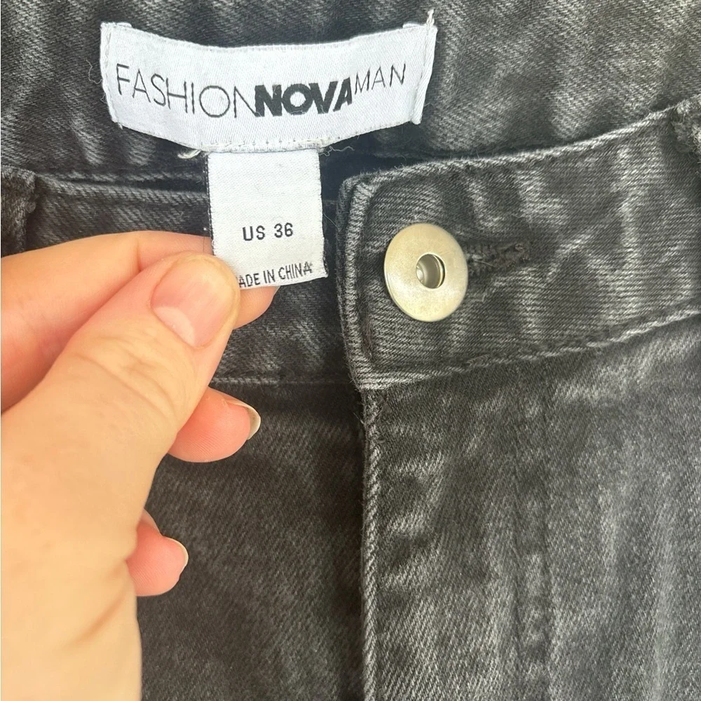 Fashion Nova Men Slim Fit Black Stretch Denim Jeans Size‎ 36 MPDS1